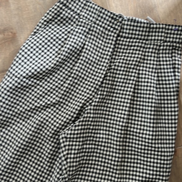 Plaid high waisted wool blend pants, size 8 - Picture 3 of 6
